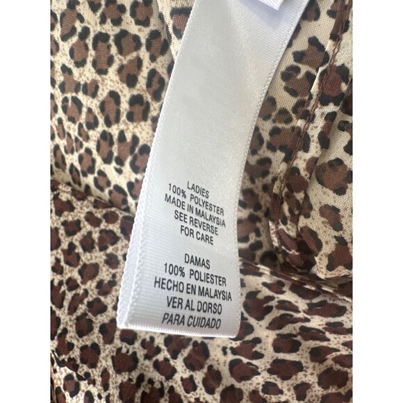 True Beauty By Emme Leopard Print Slip Nightgown Womens 1X Brown Lounge Intimate - Picture 5 of 8